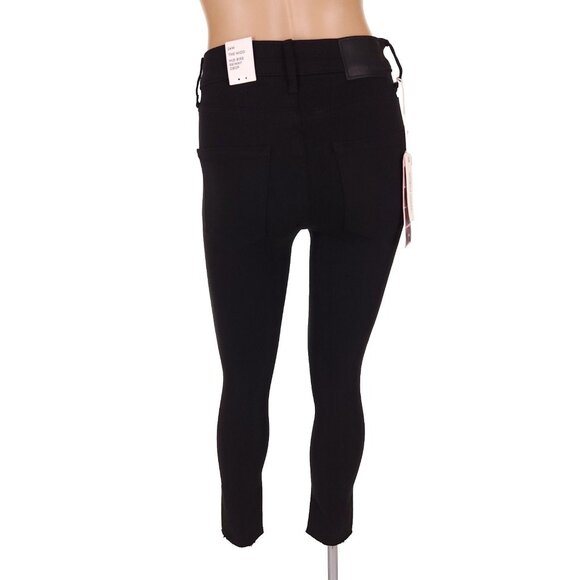Aritzia Denim Forum The Nico Mid Rise Skinny Crop Jean Size 24 XS Black Stretch - Picture 9 of 16